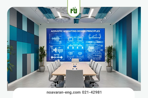 آکوستیک و نورپردازی اتاق کنفرانس مدرن