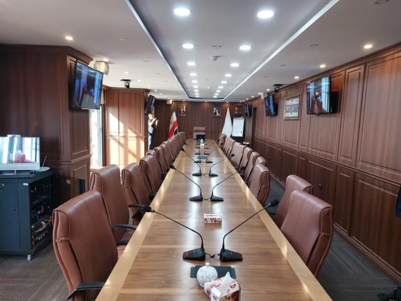 ارتقاء سیستم صوتی و تصویری سالن جلسات یکی از بانک‌های دولتی