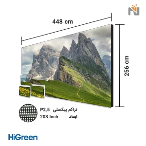 پکیج ویدئو وال LED با ابعاد ۴۴۸ در ۲۵۶ سانتی‌متر و تراکم پیکسلی P2.5