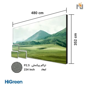 پکیج ویدئو وال LED با ابعاد ۴۸۰ در ۳۵۲ سانتی‌متر و تراکم پیکسلی P2.5