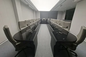 تجهیز کامل سیستم صوت و تصویر سالن کنفرانس بانک در استان تهران